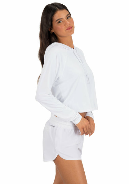 One & Only Solid Long Sleeve Hooded Rashguard | Hurley - White