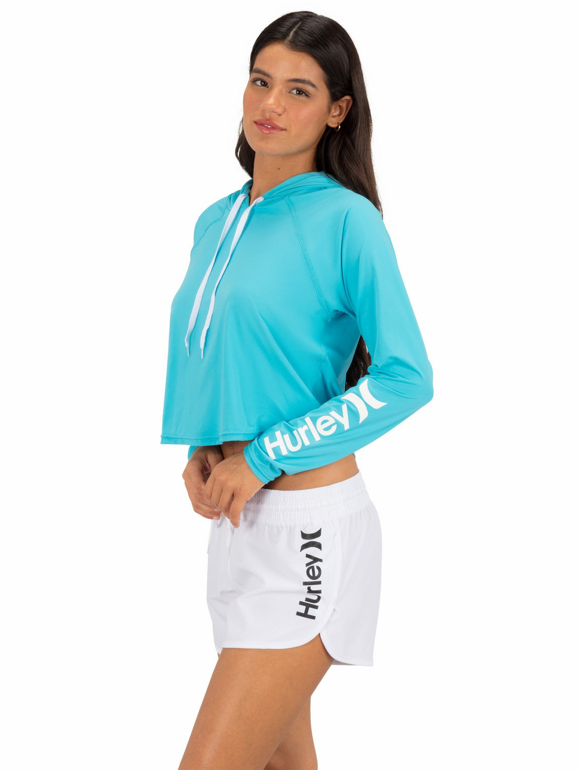 One & Only Solid Long Sleeve Hooded Rashguard | Hurley - Surf Blue