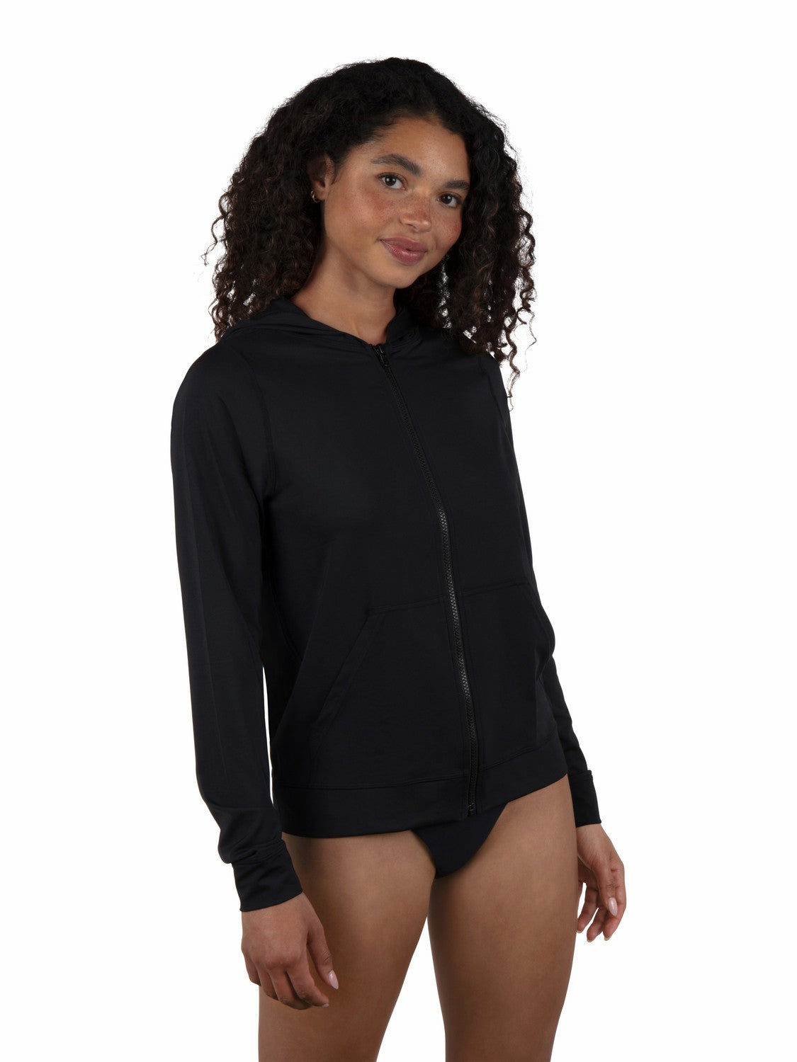 One & Only Solid Zip Hoodie Rashguard | Hurley - Black