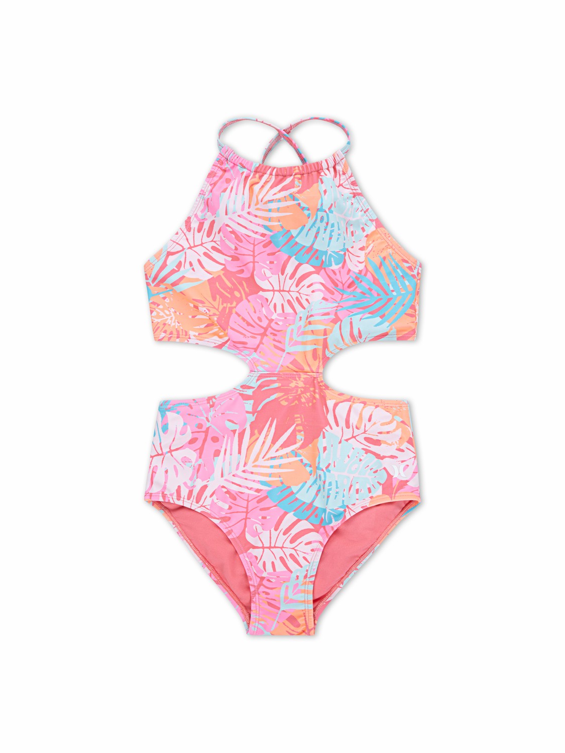 Girls' Halter Monokini | Hurley - Sunset Coral/ Multi