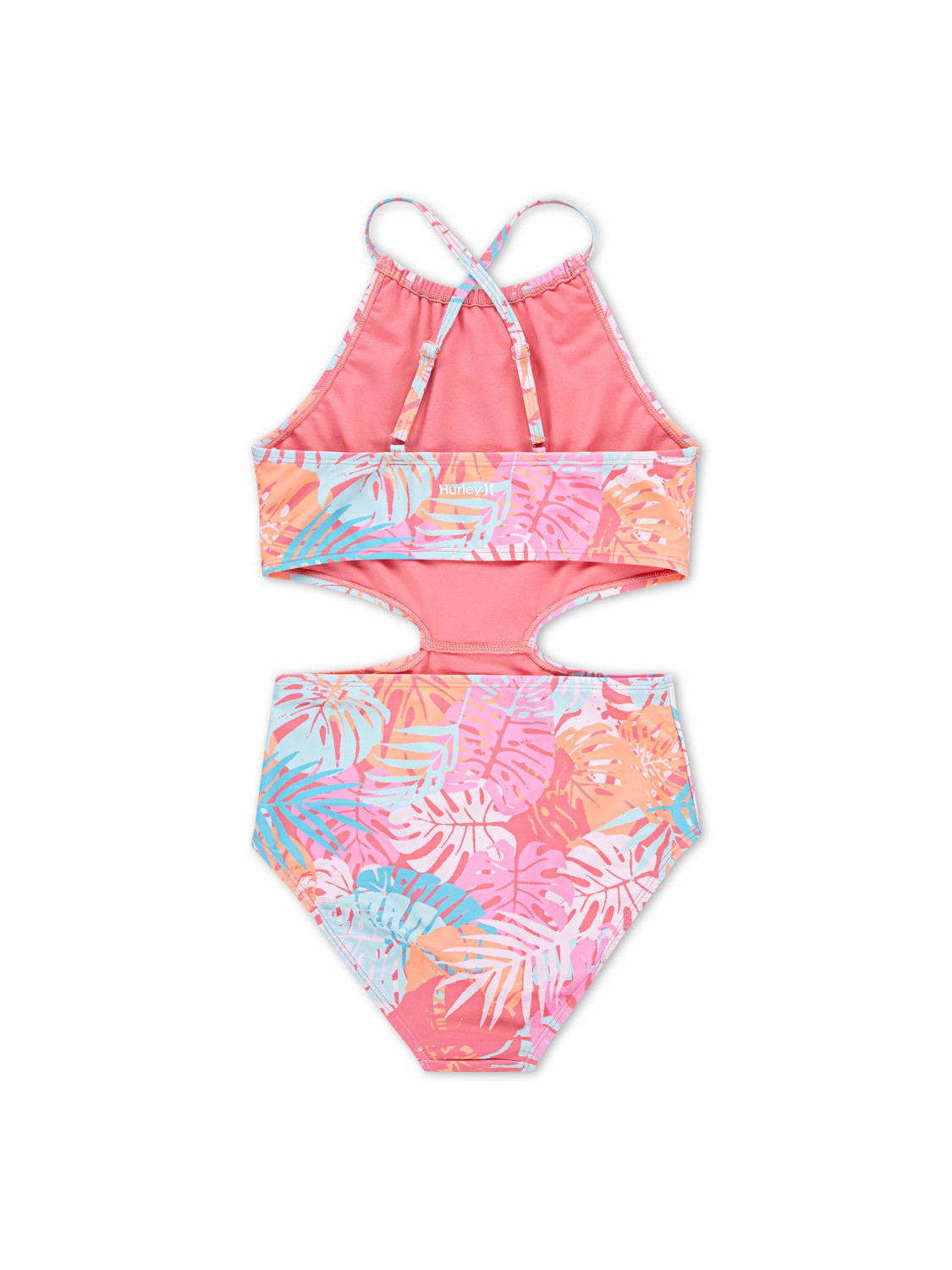 Girls' Halter Monokini | Hurley - Sunset Coral/ Multi