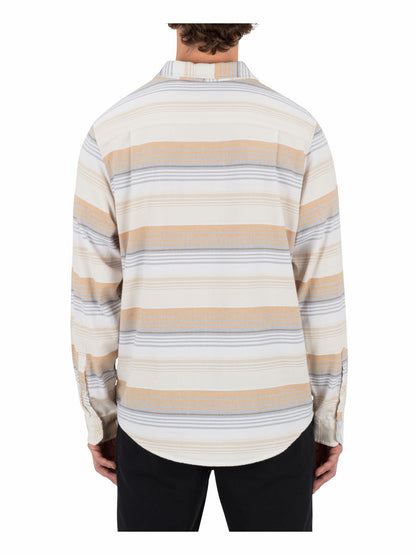 Portland Stripe Stretch Flannel Long Sleeve | Hurley - White
