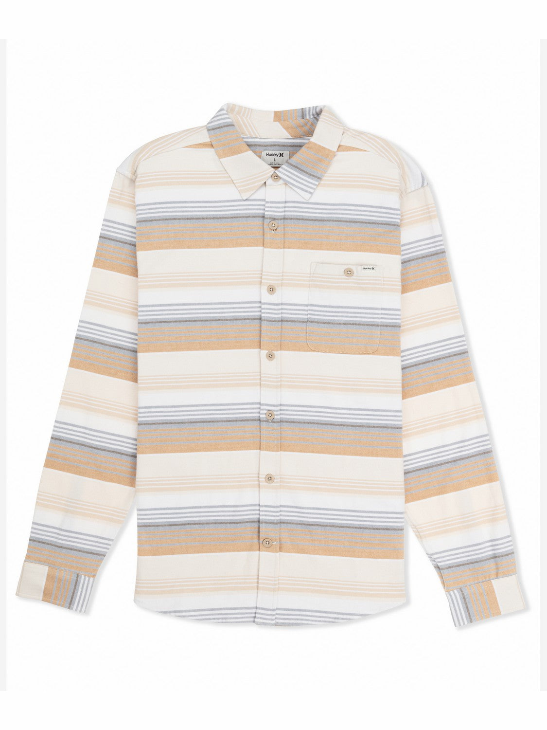 Portland Stripe Stretch Flannel Long Sleeve | Hurley - White