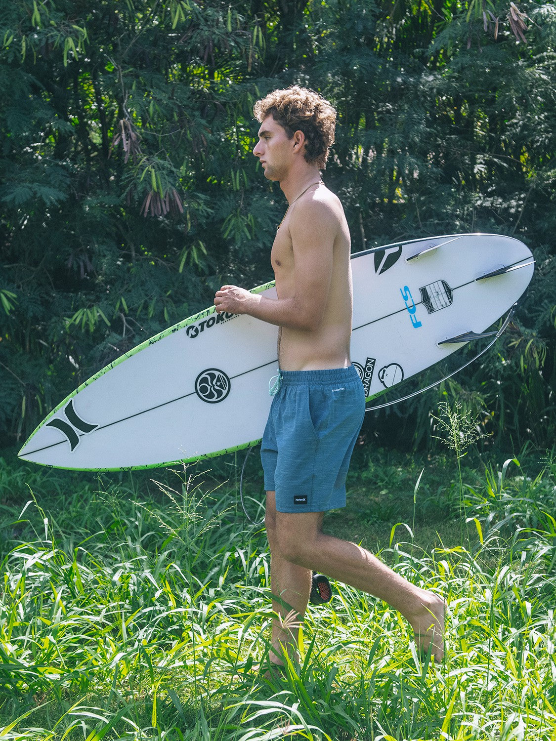Phantom Eco Slub Lined Volley Boardshort 17" | Hurley - Grey Teal