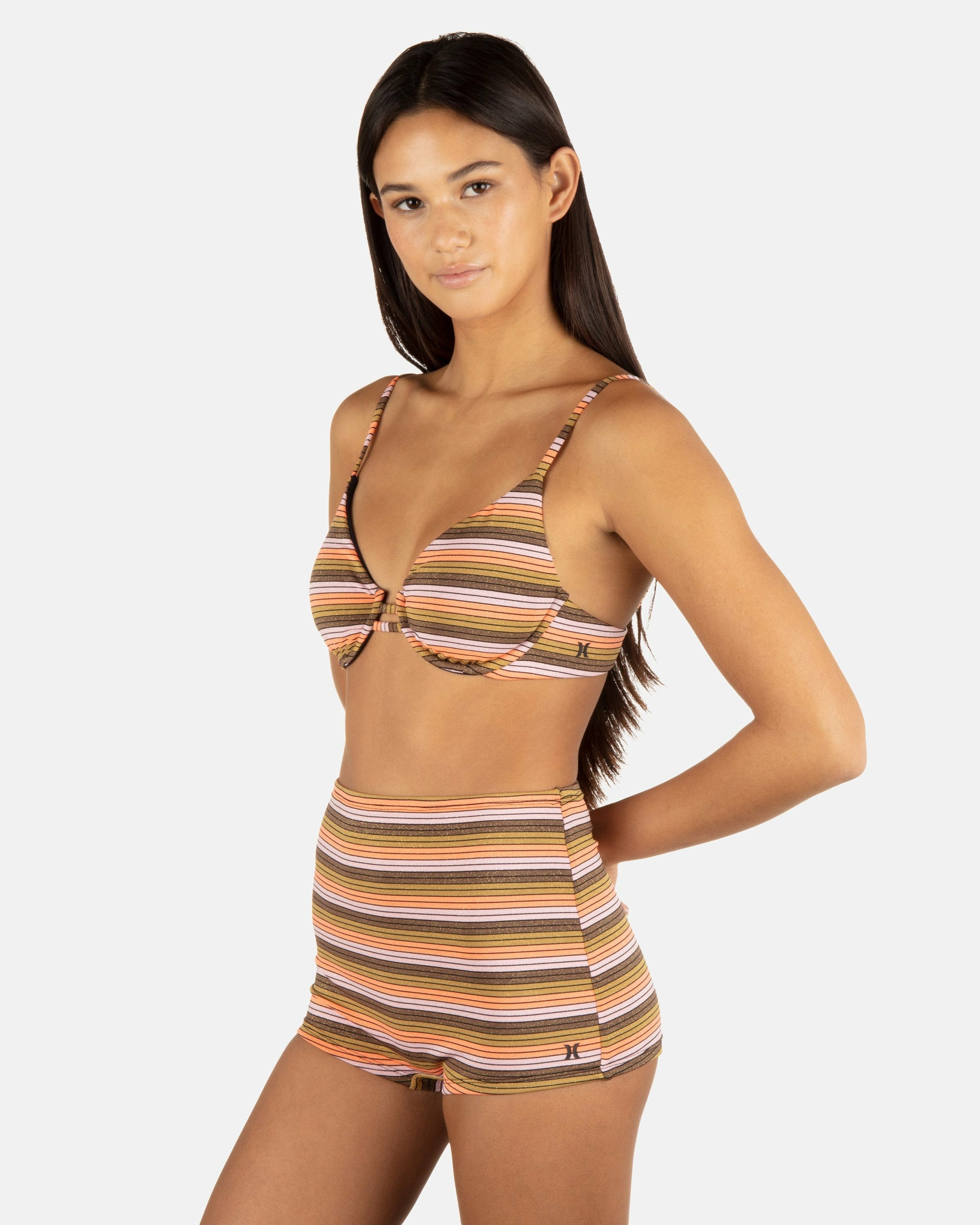 Sunset Shine Stripe Tab Underwire Bra | Hurley - Sunrise Pink