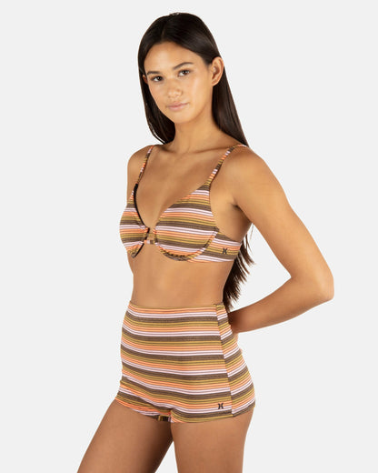 Sunset Shine Stripe Tab Underwire Bra | Hurley - Sunrise Pink