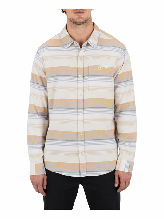 Portland Stripe Stretch Flannel Long Sleeve | Hurley - White