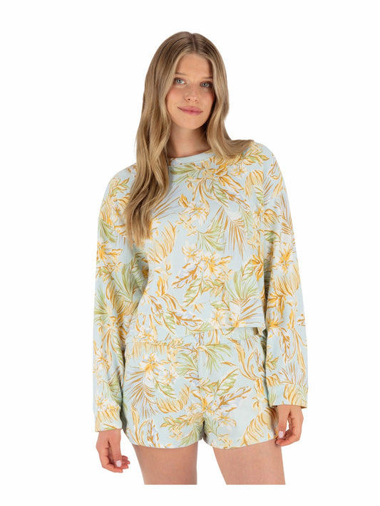 Fall Palms Boxy Crew | Hurley - STARLIGHT BLUE