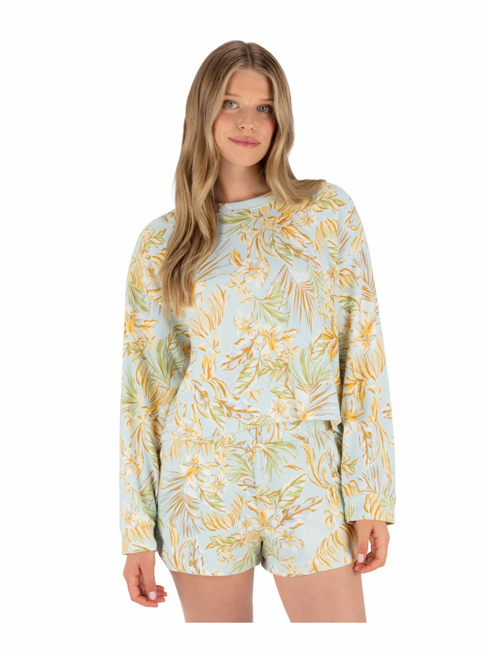 Fall Palms Boxy Crew | Hurley - STARLIGHT BLUE