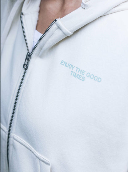 Enjoy The Good Crop Zip Hoodie | Hurley - Off White