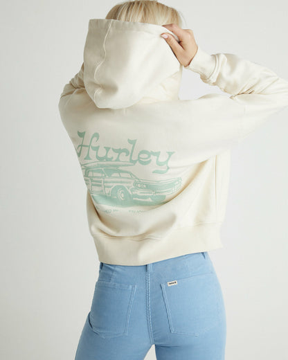 Enjoy The Good Crop Zip Hoodie | Hurley - Off White