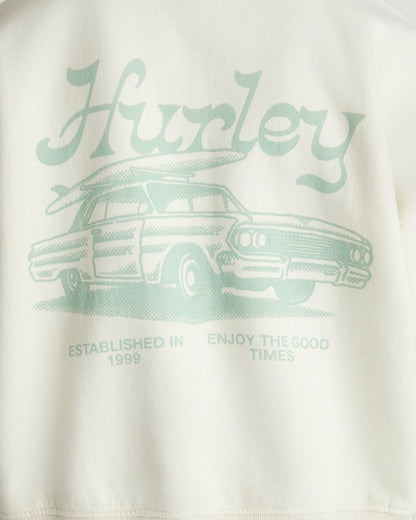 Enjoy The Good Crop Zip Hoodie | Hurley - Off White