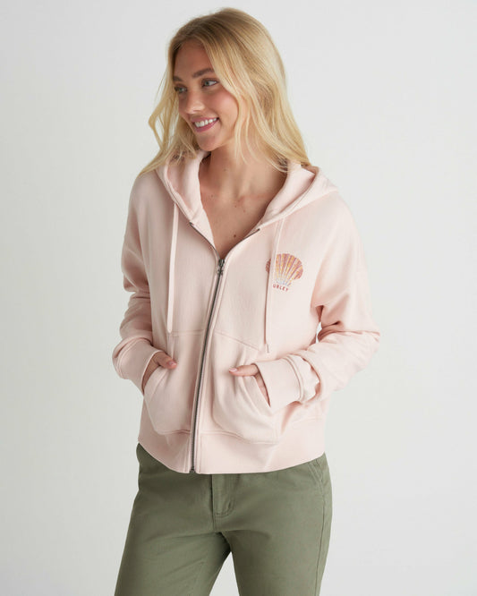 Shell Yeah Crop Zip Hoodie | Hurley - Seashell Pink