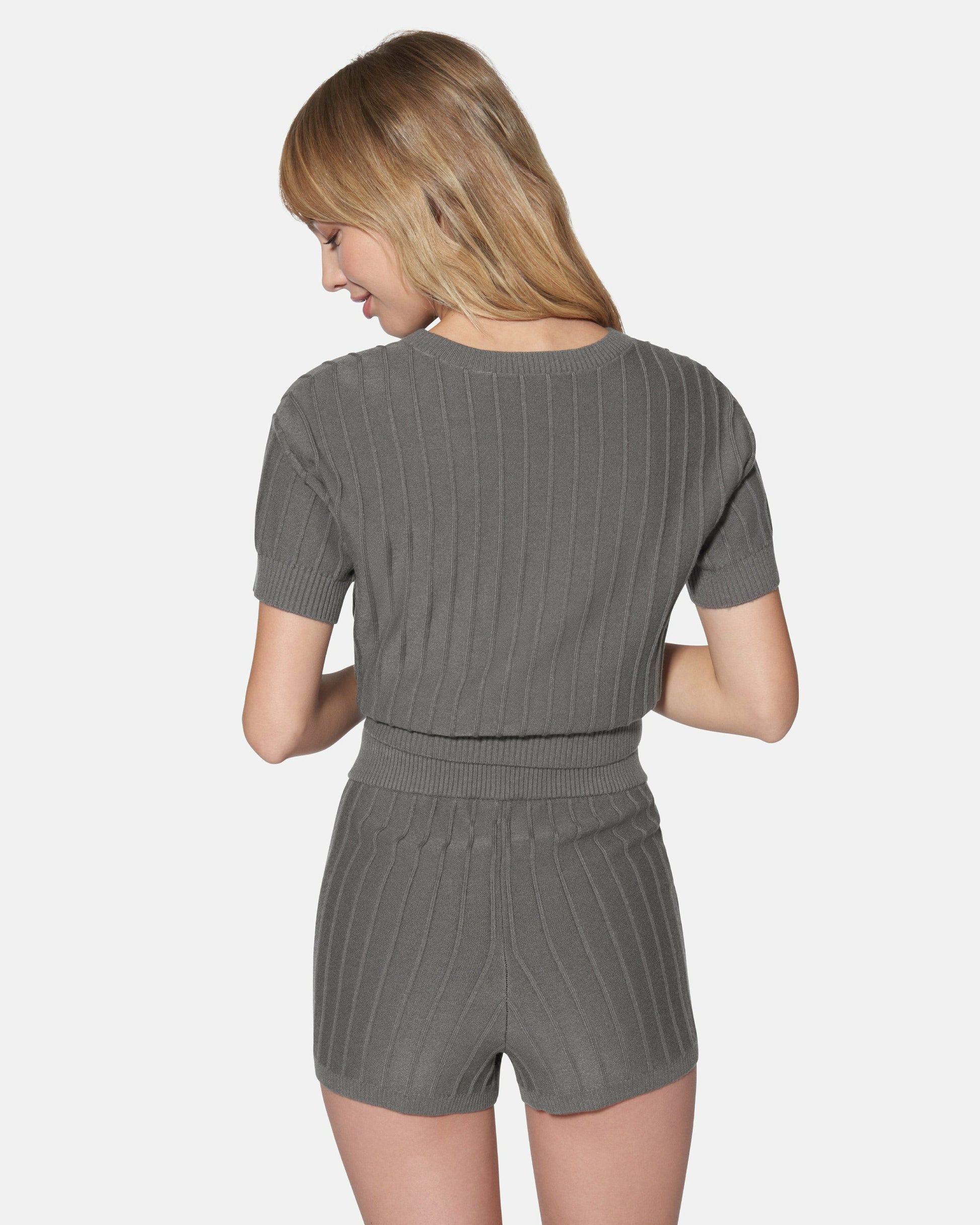 Daylight Short Sleeve Sweater Top | Hurley - Charcoal Gray