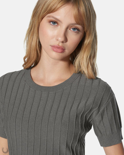 Daylight Short Sleeve Sweater Top | Hurley - Charcoal Gray