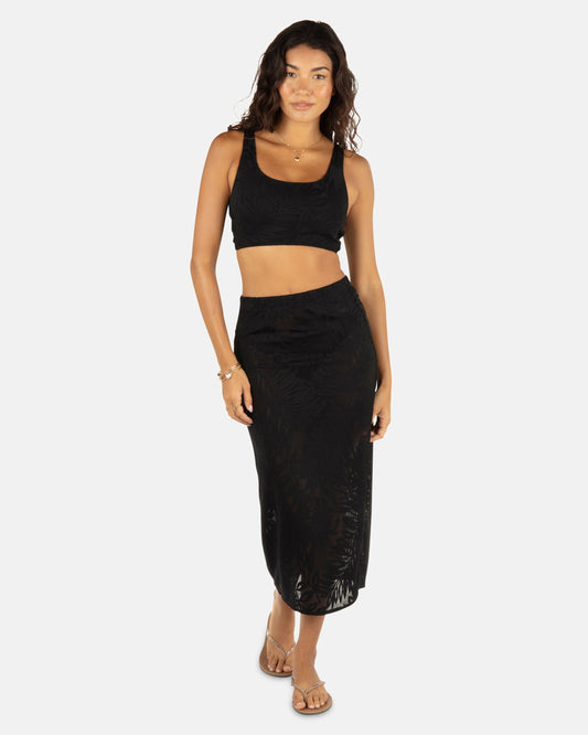 Ulu Leaf Midi Skirt | Hurley - Black