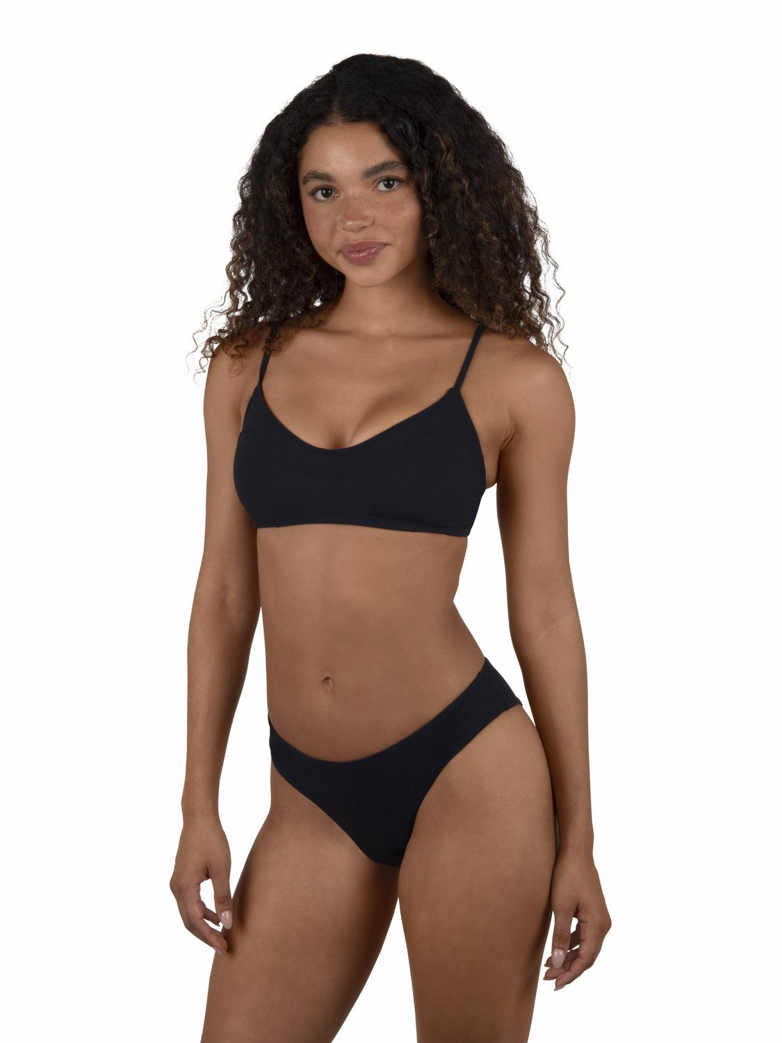 Max Solid Mid Rise Cheeky Bottom | Hurley - Black