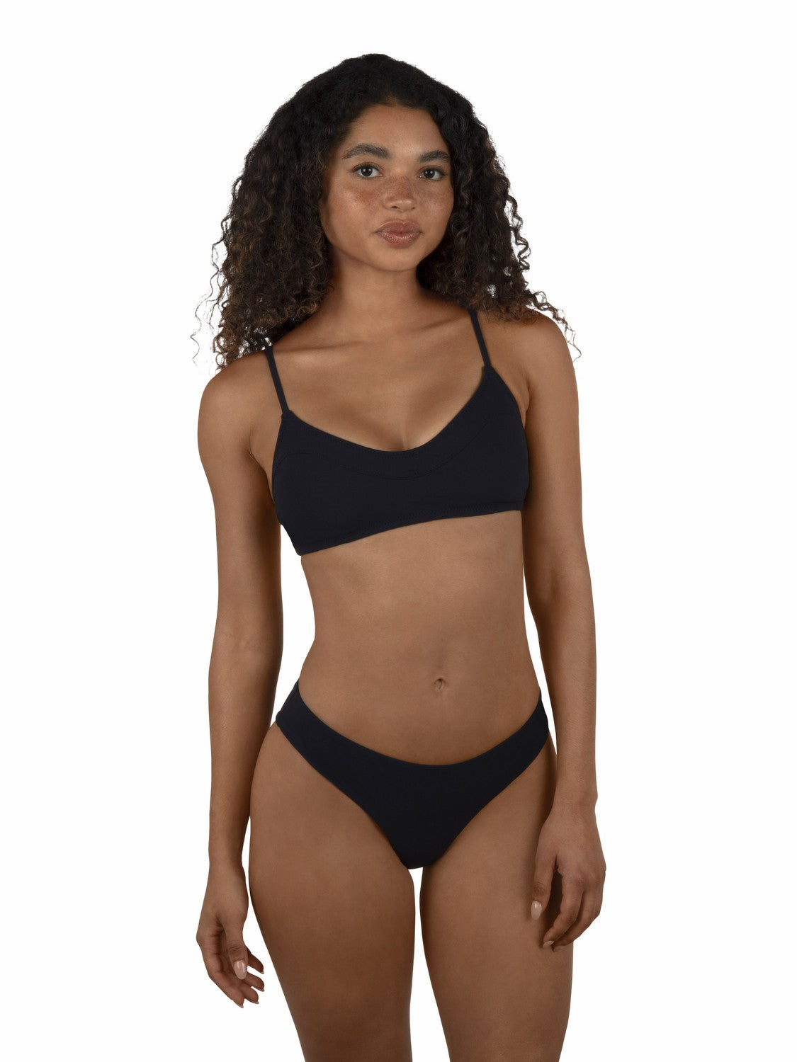 Max Solid Mid Rise Cheeky Bottom | Hurley - Black