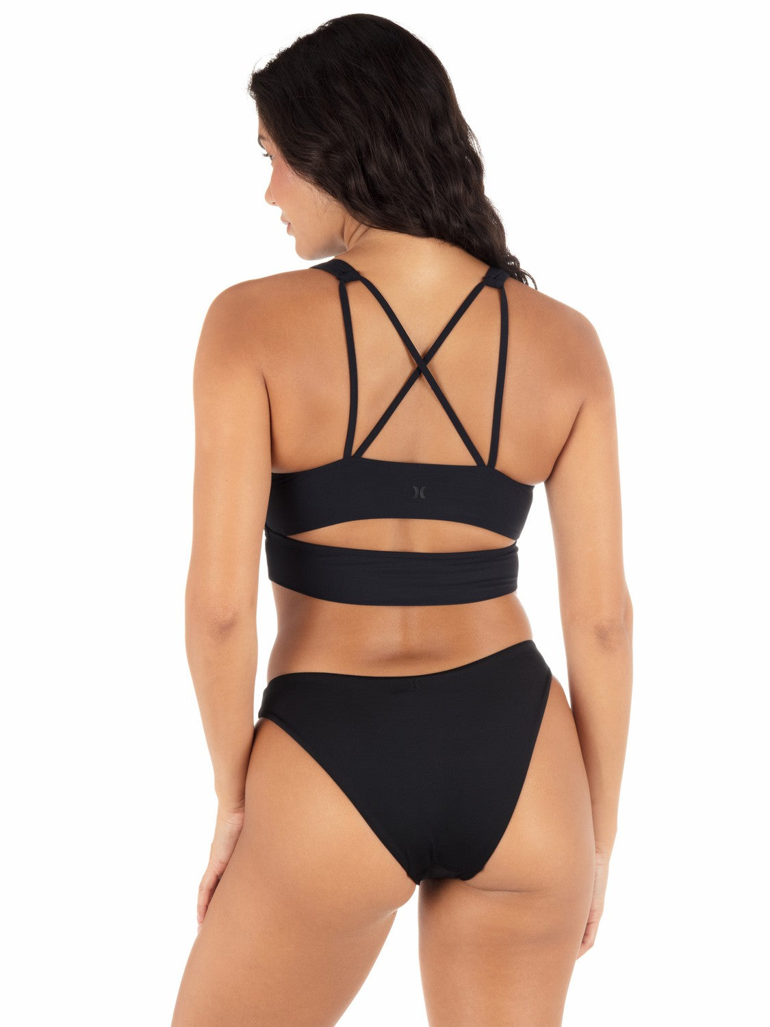 Max Solid Mid Rise Cheeky Bottom | Hurley - Black