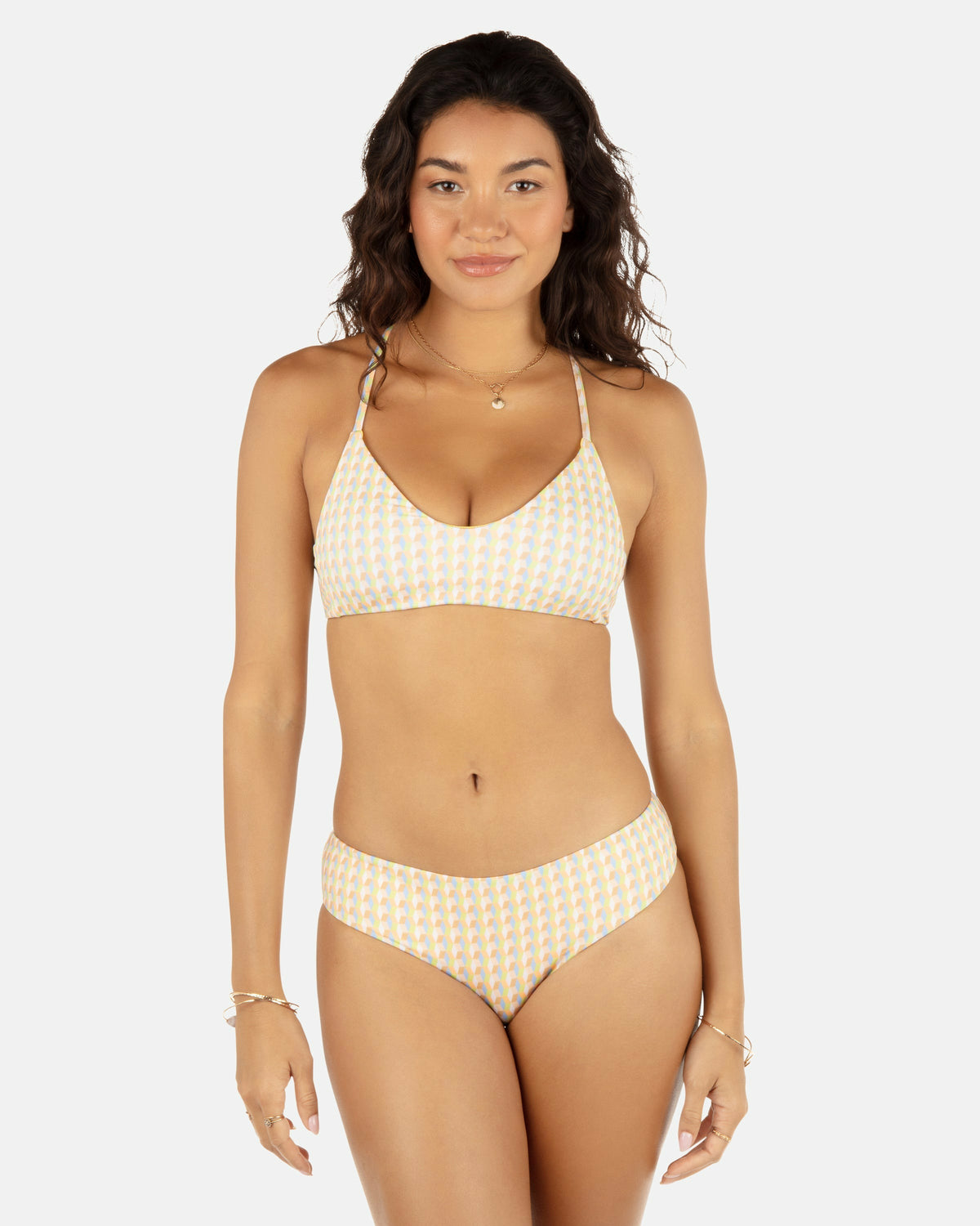 Retro Geo Reversible Cheeky Hipster Bikini Bottom | Hurley - Chartreuse