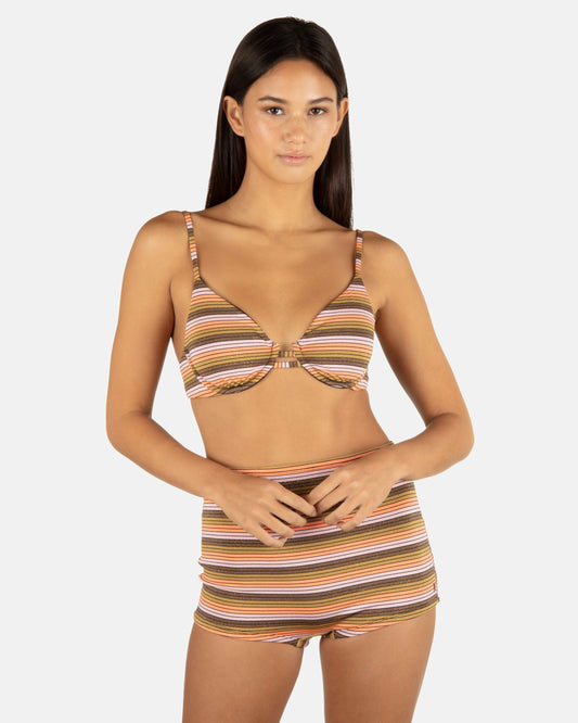 Sunset Shine Stripe Tab Underwire Bra | Hurley - Sunrise Pink
