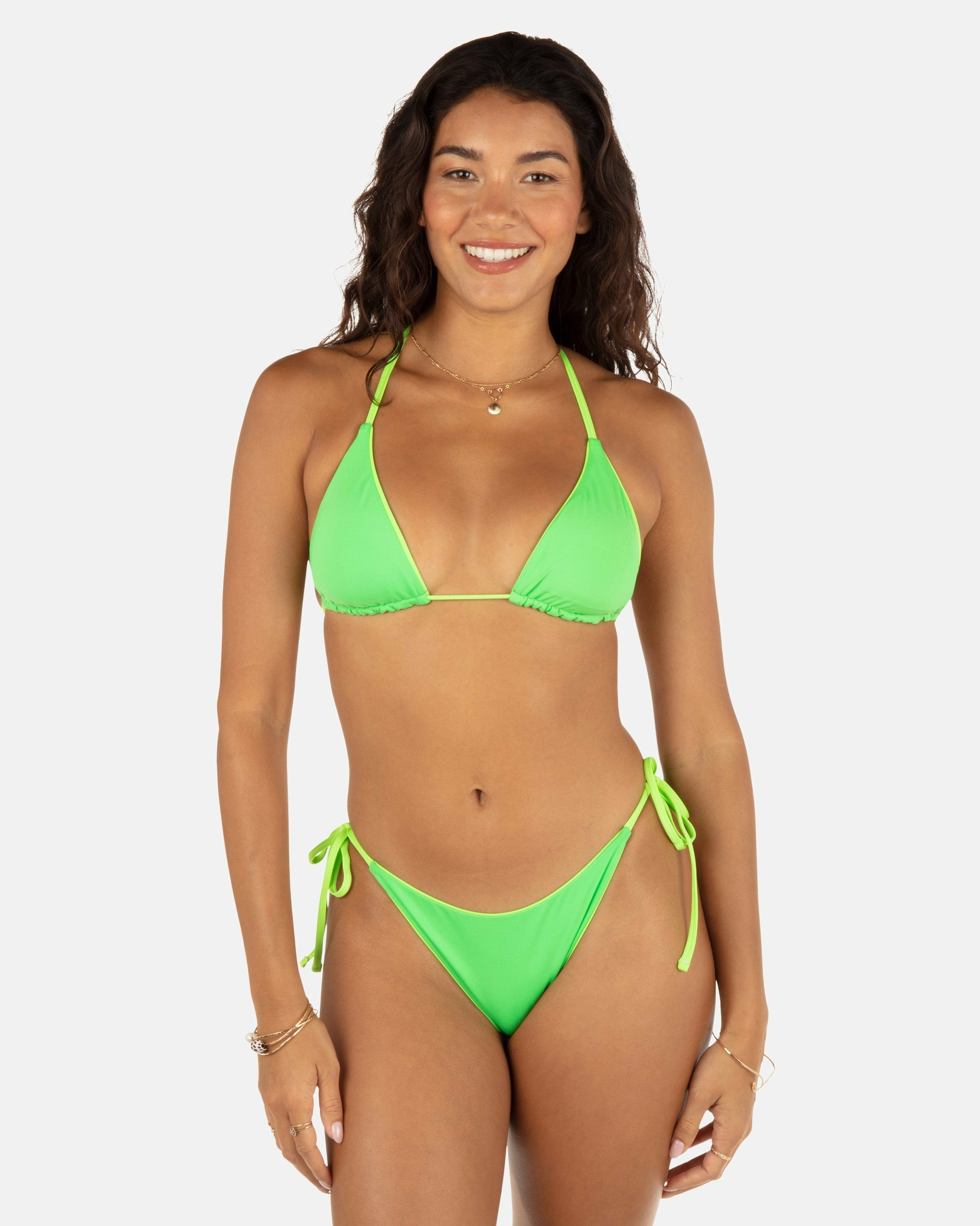 Solid Reversible Cheeky Tie Side Bottom | Hurley - Key Lime/Grass Green
