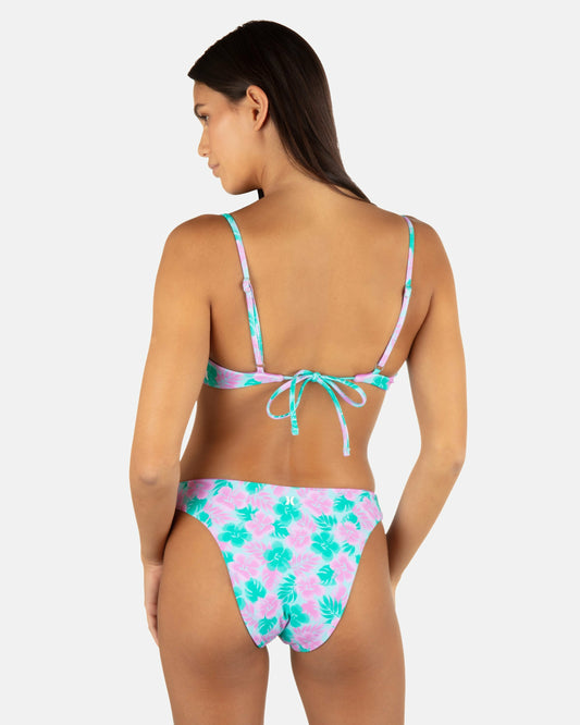 Lani Floral Cheeky Scoop Reversible Bottom | Hurley - Teal