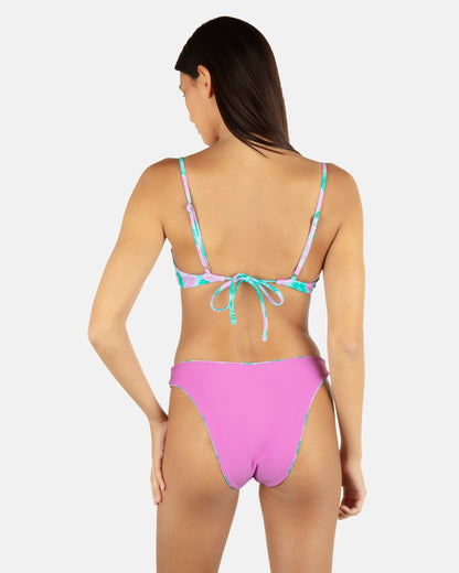Lani Floral Cheeky Scoop Reversible Bottom | Hurley - Teal