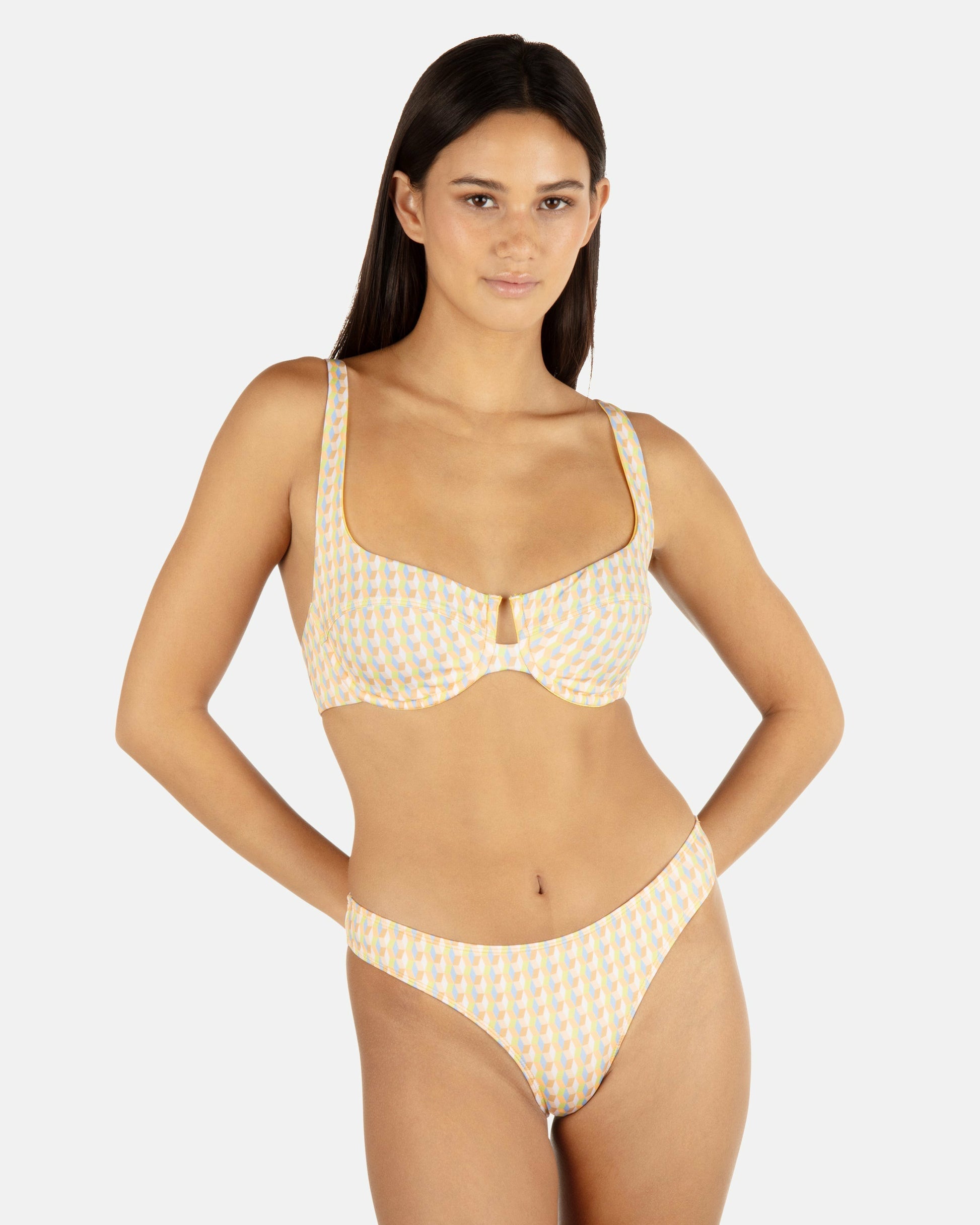 Retro Geo Underwire Bralette | Hurley - Chartreuse