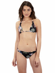 Lily Lux Mod Scoop Knot Bikini Bottom | Hurley - Black Floral