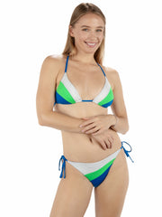 Summer Block Cheeky Tie Side Bikini Bottom | Hurley - Imperial Blue / Grass Green