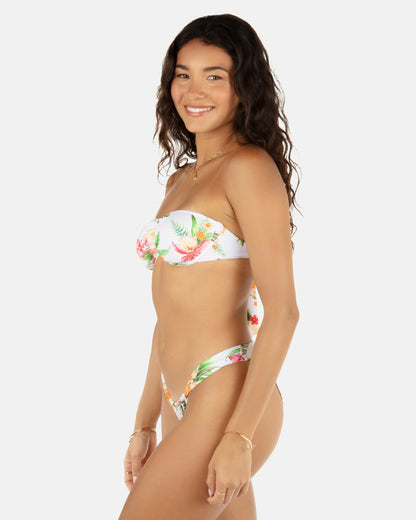 Malia Front Slide Cheeky Bikini Bottom | Hurley - White