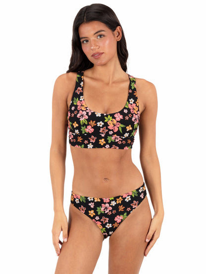 Max Hibiscus Dream Longline Bralette | Hurley - Black Floral