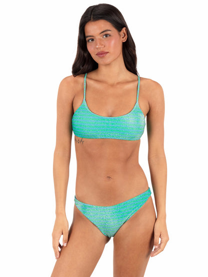 Shine Stripe Scoop Front Bralette | Hurley - Surf Blue