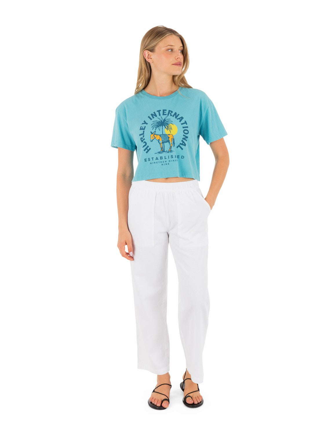 Burro Boxy Crop Tee | Hurley - Maui Blue