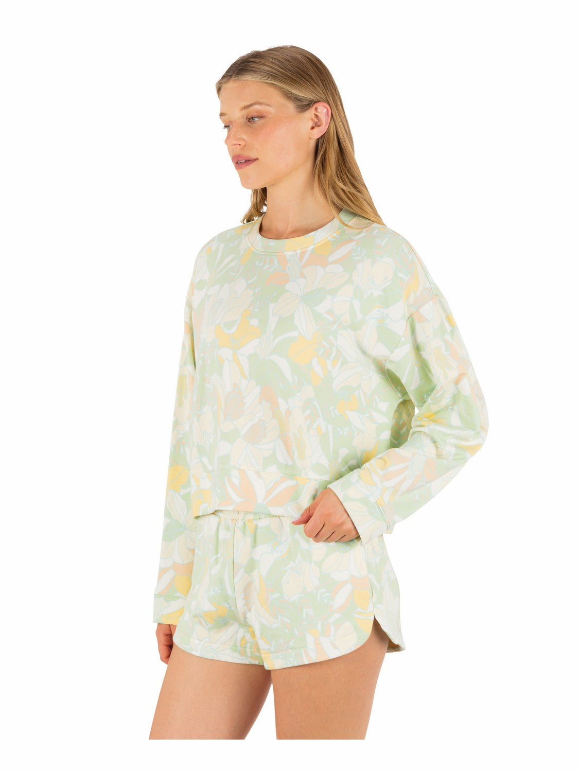 Safari Floral Boxy Crew | Hurley - Spray
