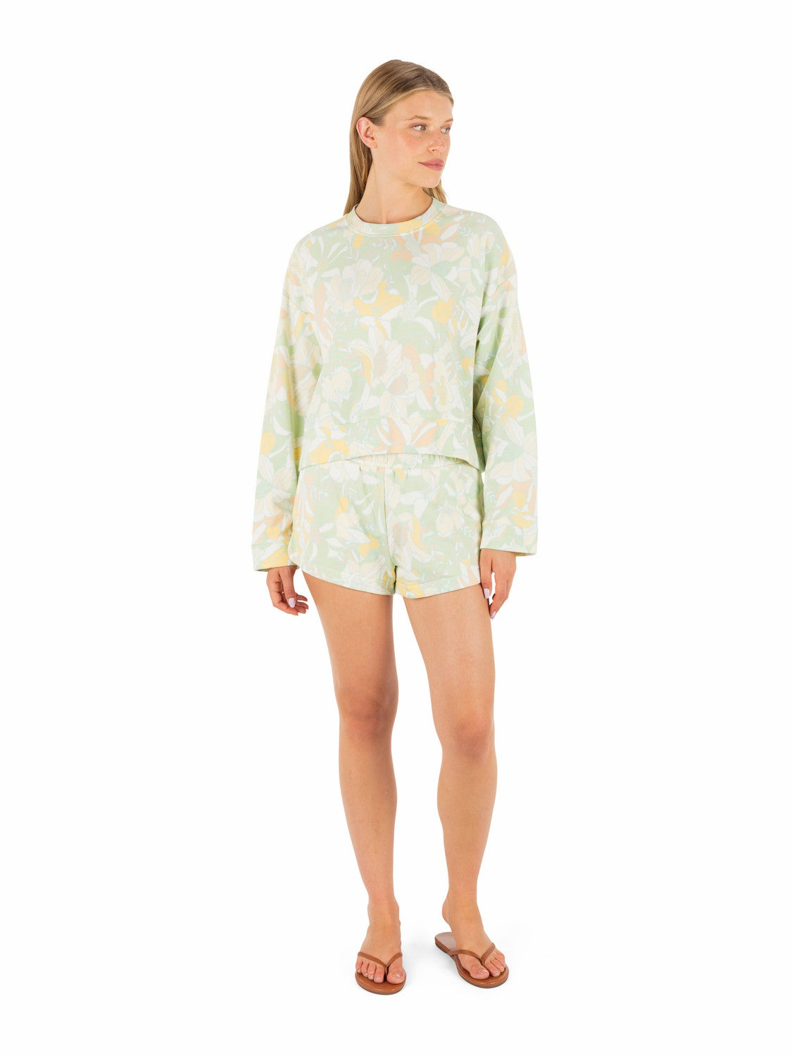 Safari Floral Boxy Crew | Hurley - Spray