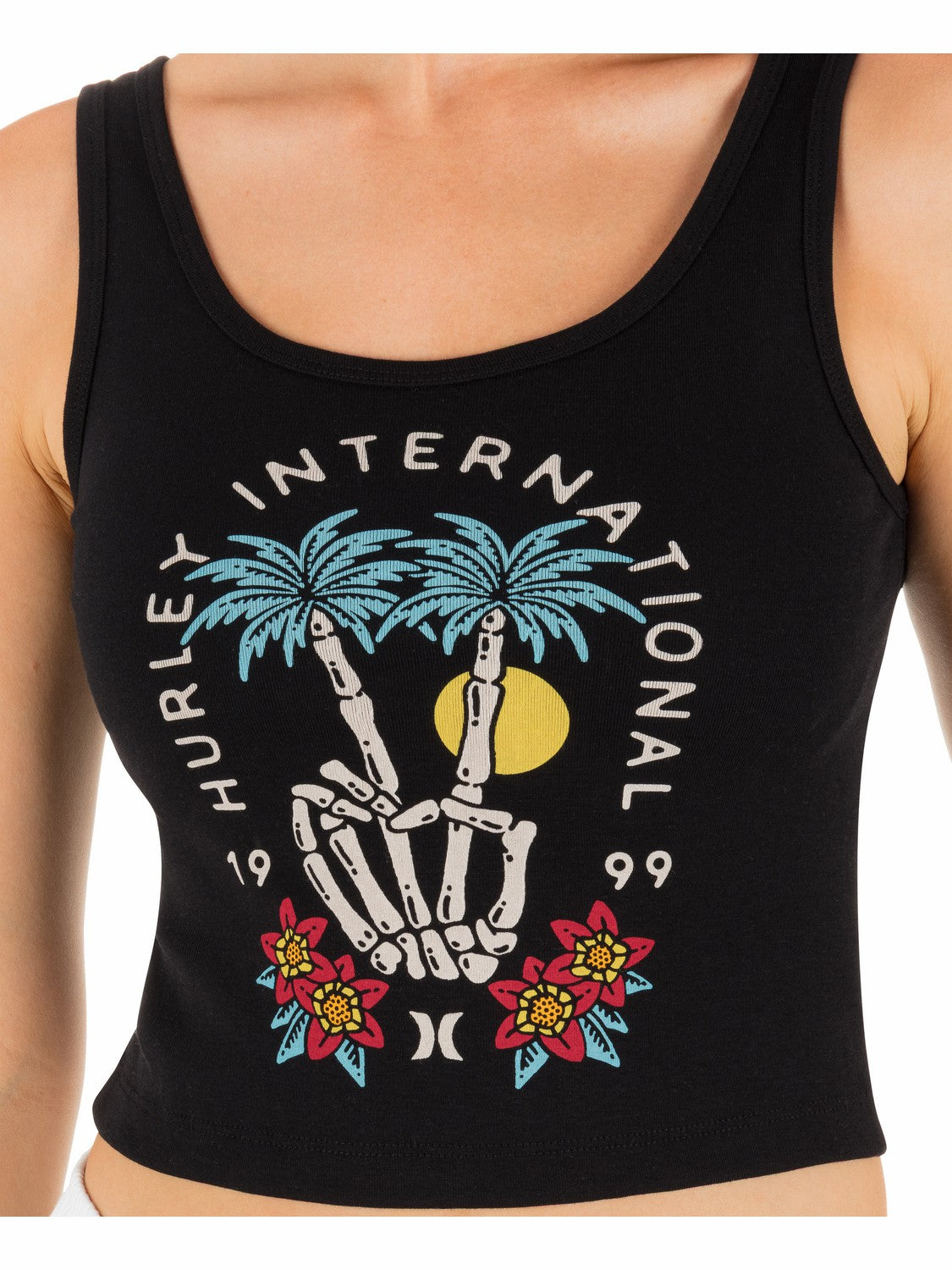 Peacebone Scoop Crop Tank | Hurley - Black