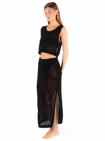 Embroidered Crochet Jacquard Tank | Hurley - Black