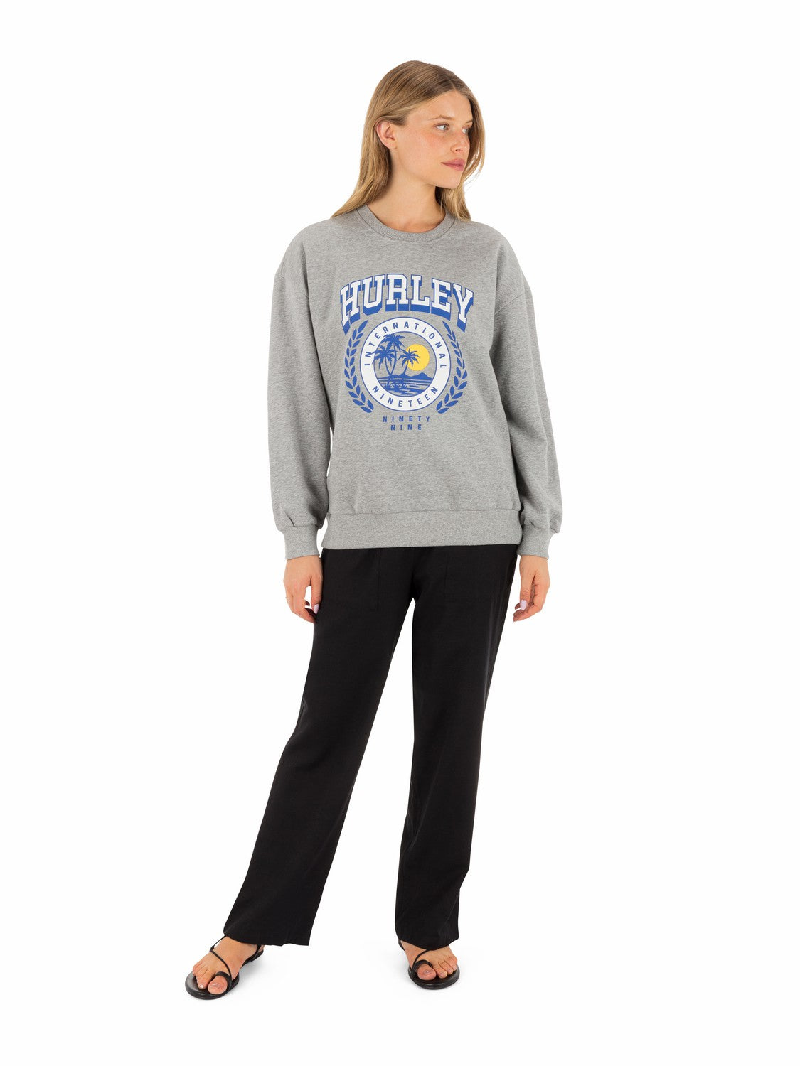 Academy Oversized Crew | Hurley - Grey Heather