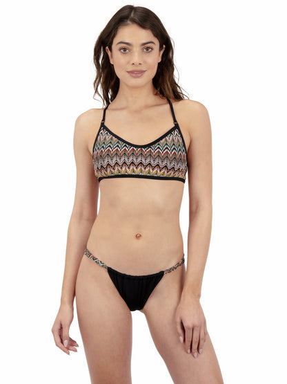 Chevron Knit Cheeky Bikini Bottom | Hurley - Black